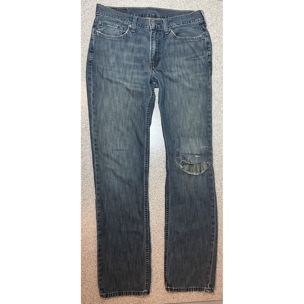 Levi's 514™ STRAIGHT FIT MEN'S JEANS SIZE 32 x 34 - Blue Denim Cotton - Has Hole
